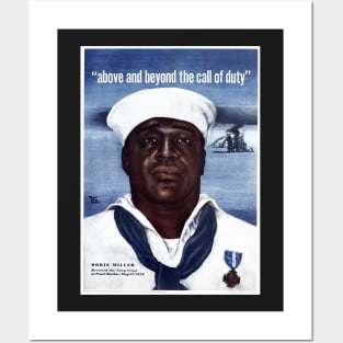 Office Of War Information US Propaganda Print with Dorie Miller, US Navy Seaman and Hero Posters and Art